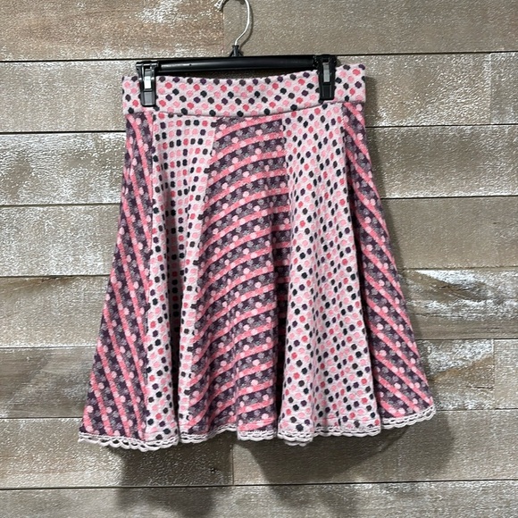 Anthropologie MOTH mini skirt polka dot wool knit circle skater design size M - Picture 1 of 7